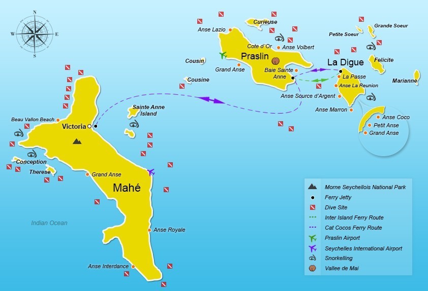 Carte des Seychelles