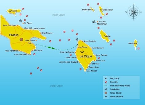 Praslin to La Digue ferry Route