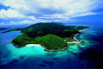 Seychelles Praslin from the air